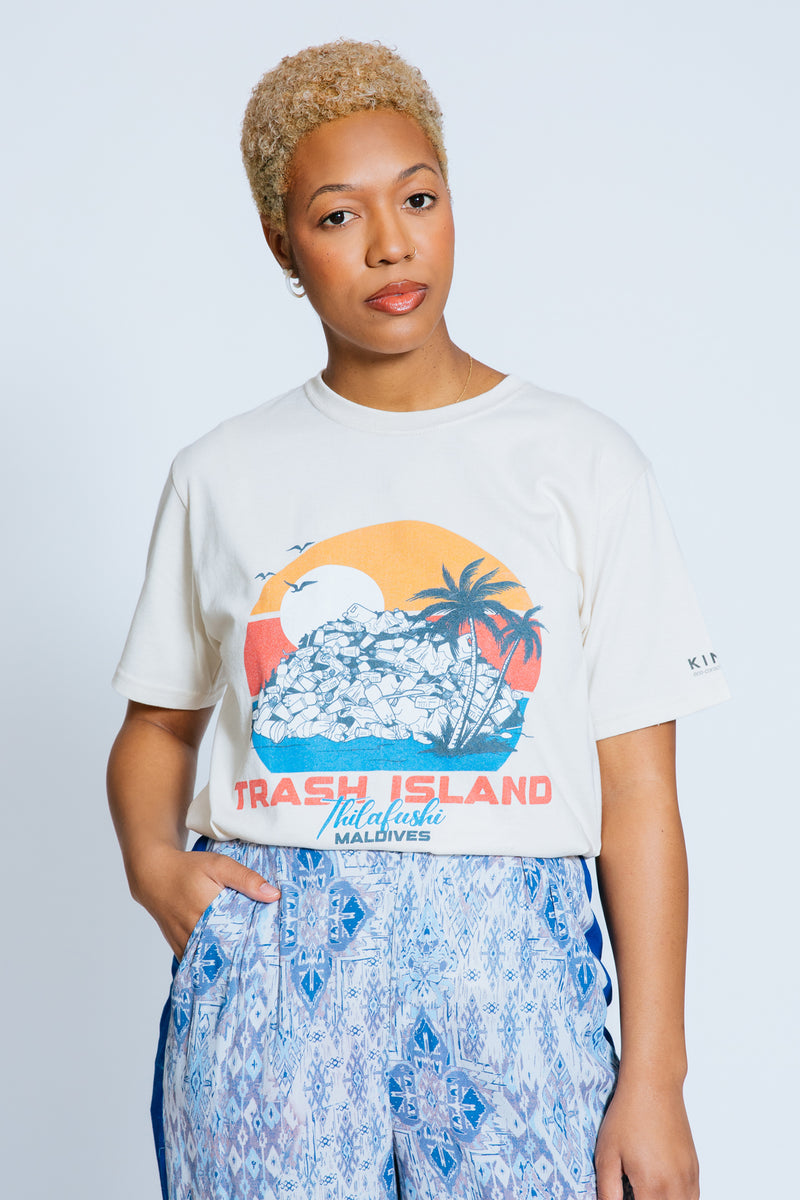Trash Island Sunset T-shirt, Natural