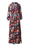 Christine Upcycled Hand-Painted Maxi Shirt Dress, Vibrant Floral
