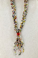 Pula Tribal Beaded Necklace, White/Multi