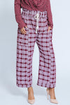 Jules Handwoven Sack Pants, Maroon Check