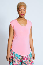 Katey-OvrD KNdm x Suay Upcycled Shirttail Top, Bubble Pink