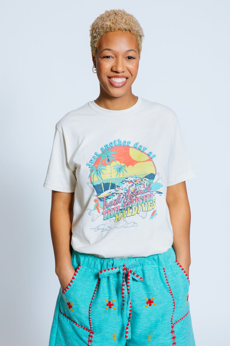 Trash Island Day T-shirt, Natural