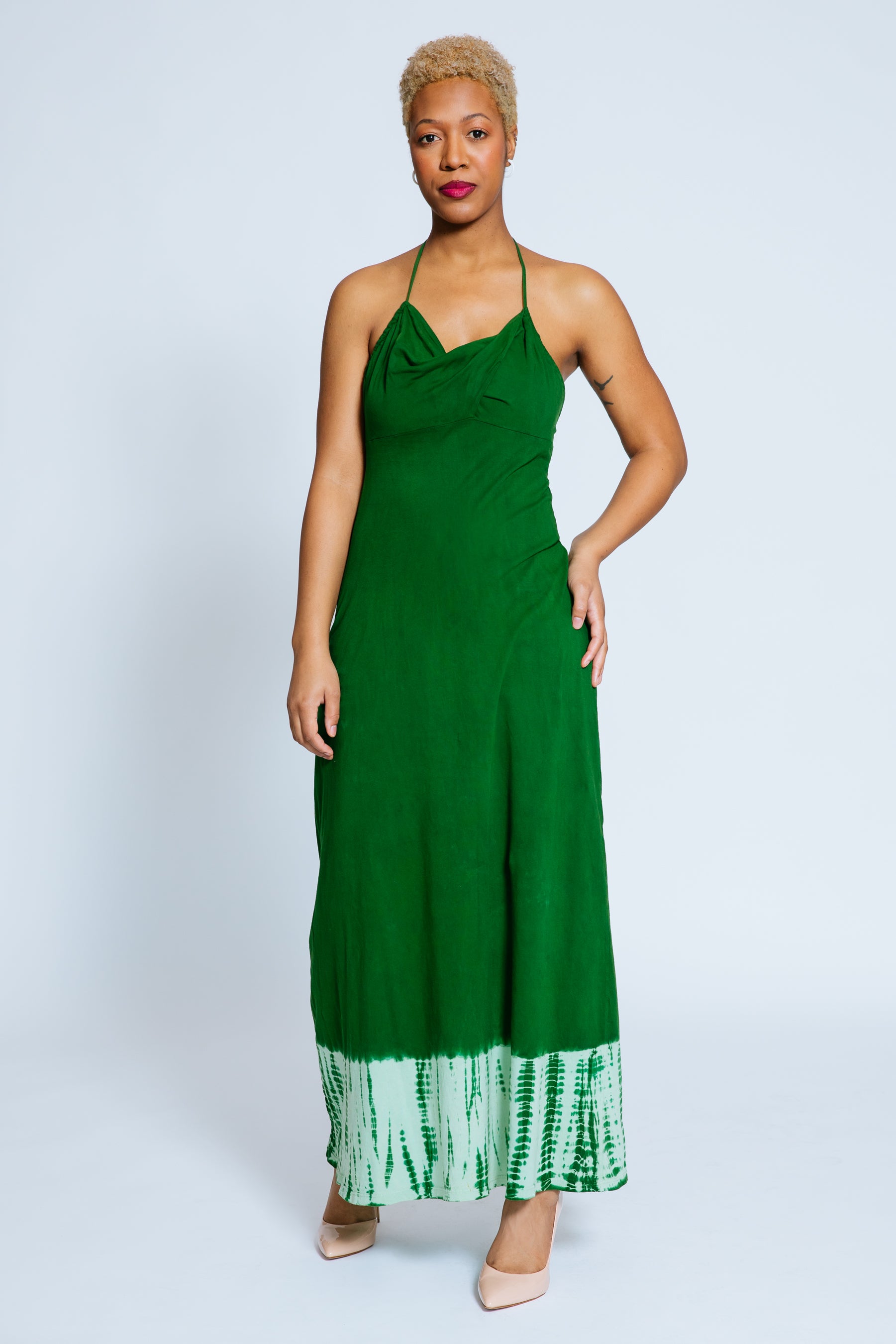 Laura Halter Tie-Dye Dress, Green – KINDOM