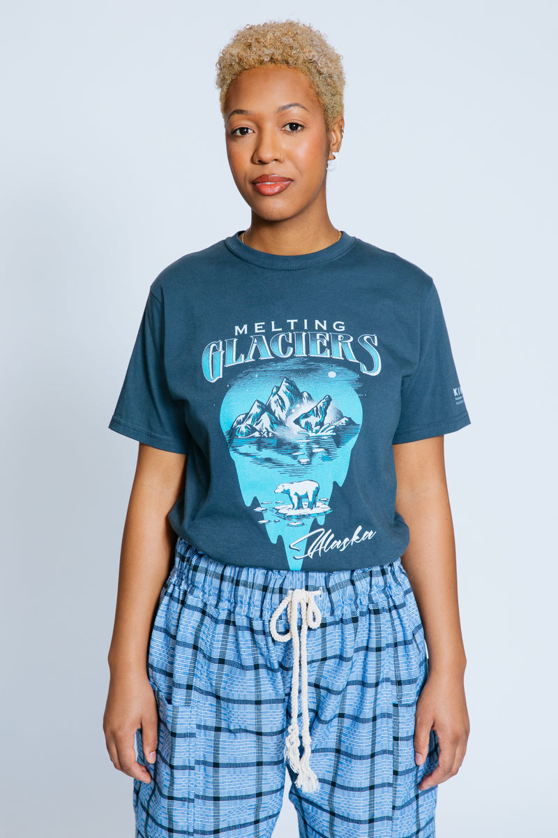 Melting Glaciers T-shirt, Pacific Blue