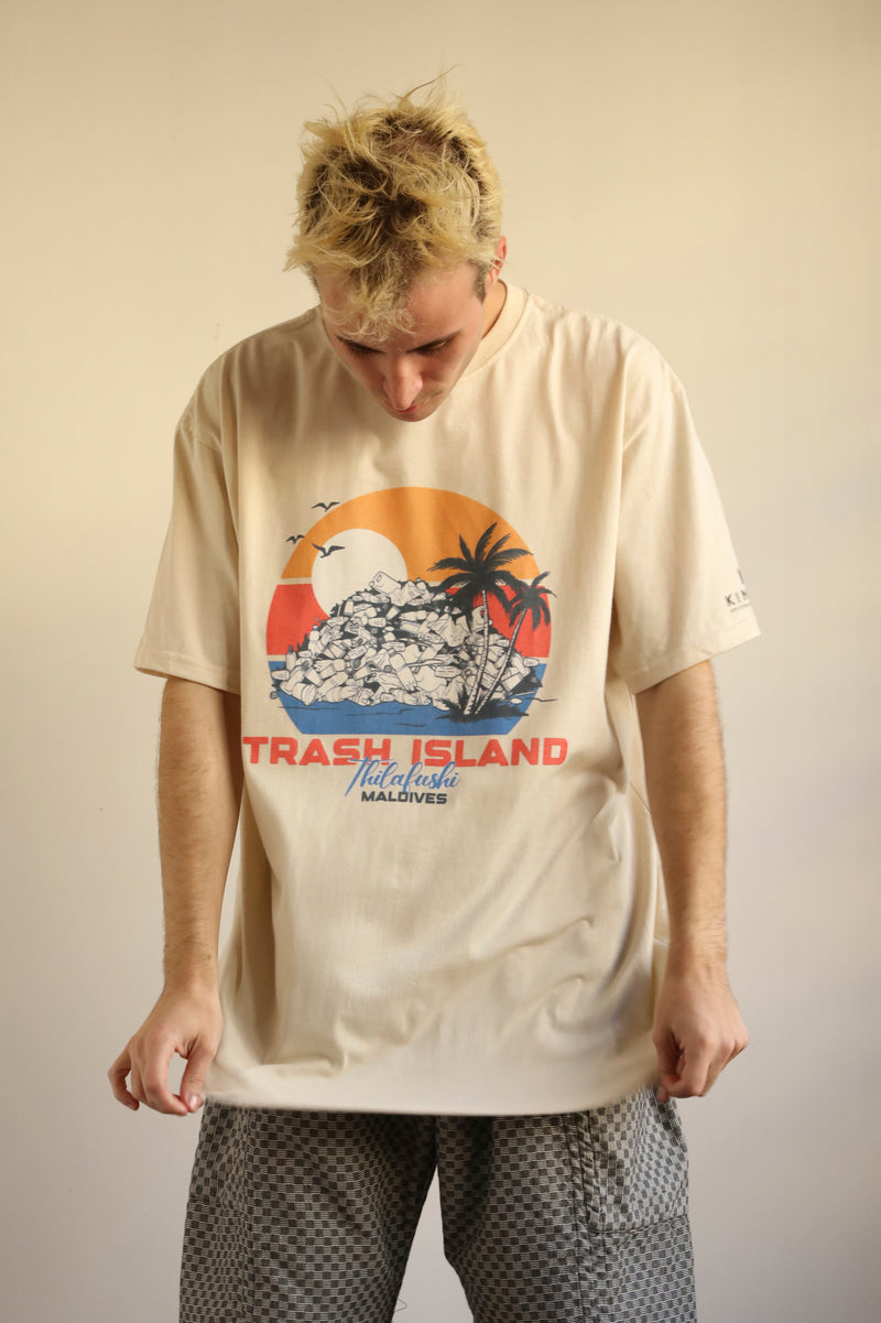 Trash Island Sunset T-shirt, Natural