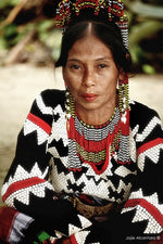 Lemlunay Tribal Beaded Necklace, 3-Wht/Red/Gld