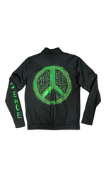 Cassi-Print Upcycled Hand-Painted 2-way Shirt, Black/Green