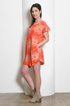 Cheryl Ballet Neck Shift Tunic Dress, Mum Floral