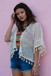 Chloe Crochet Artisan Cardigan, Turtle