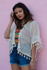 Chloe Crochet Artisan Cardigan, Turtle