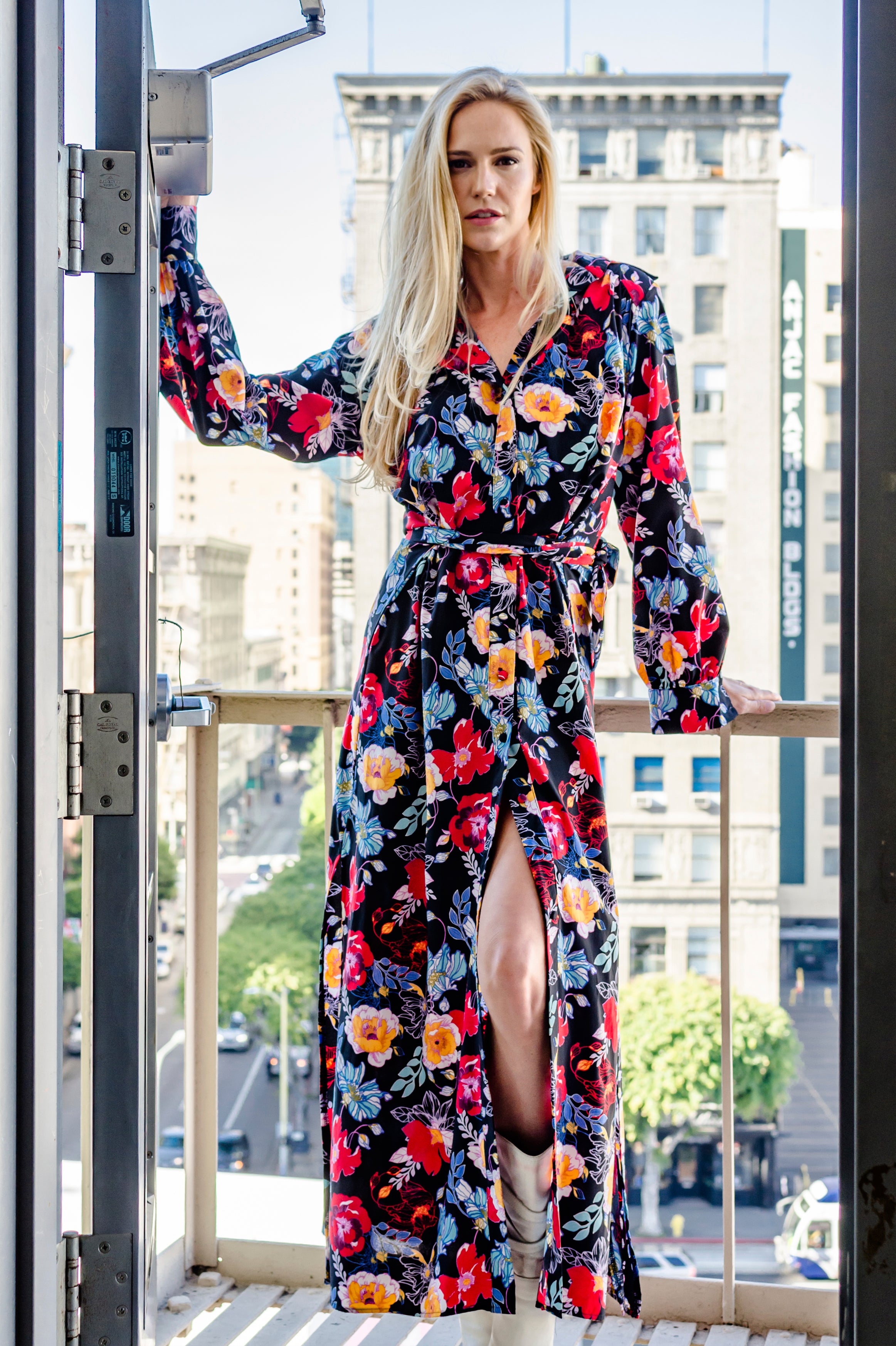 Floral maxi outlet shirt dress