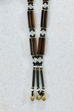 Dahel Tribal Beaded Necklace, Dk Brown