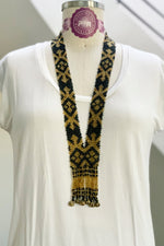 Dulay Tribal Beaded Necklace, Black/Gold