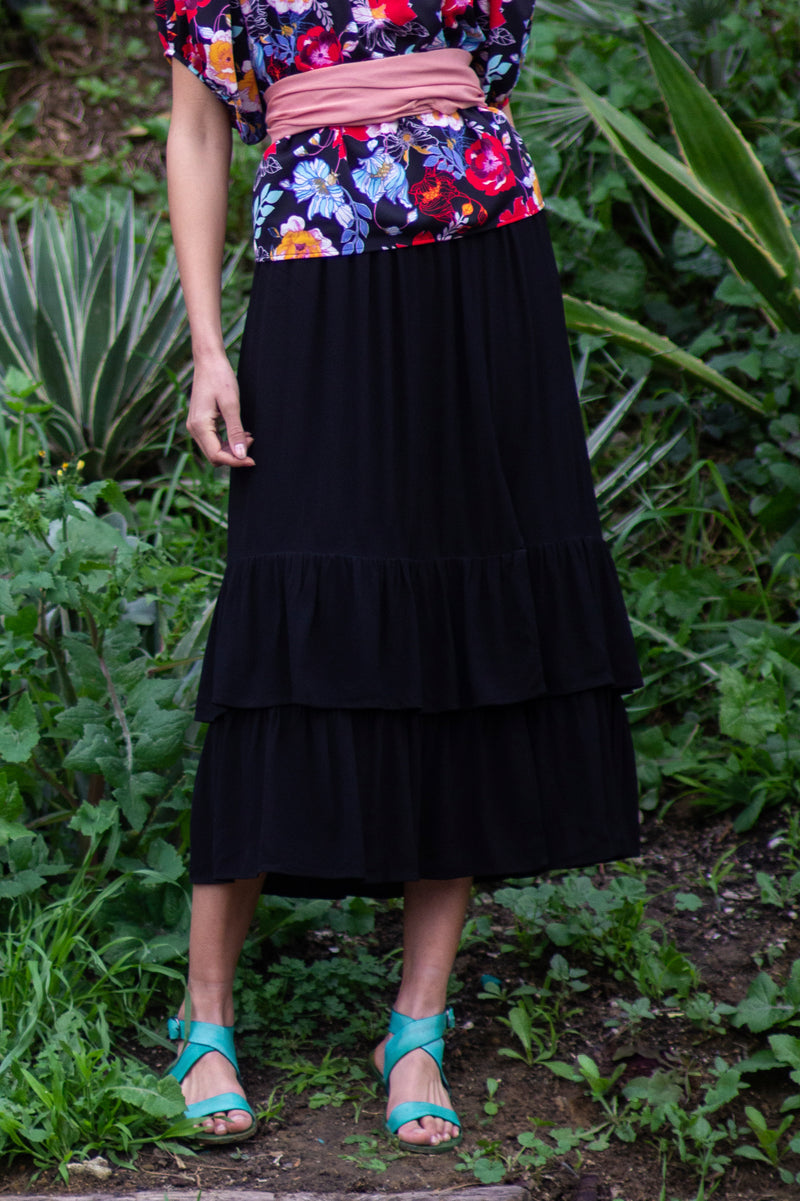 Isabelle Convertible Skirt-Dress, Black