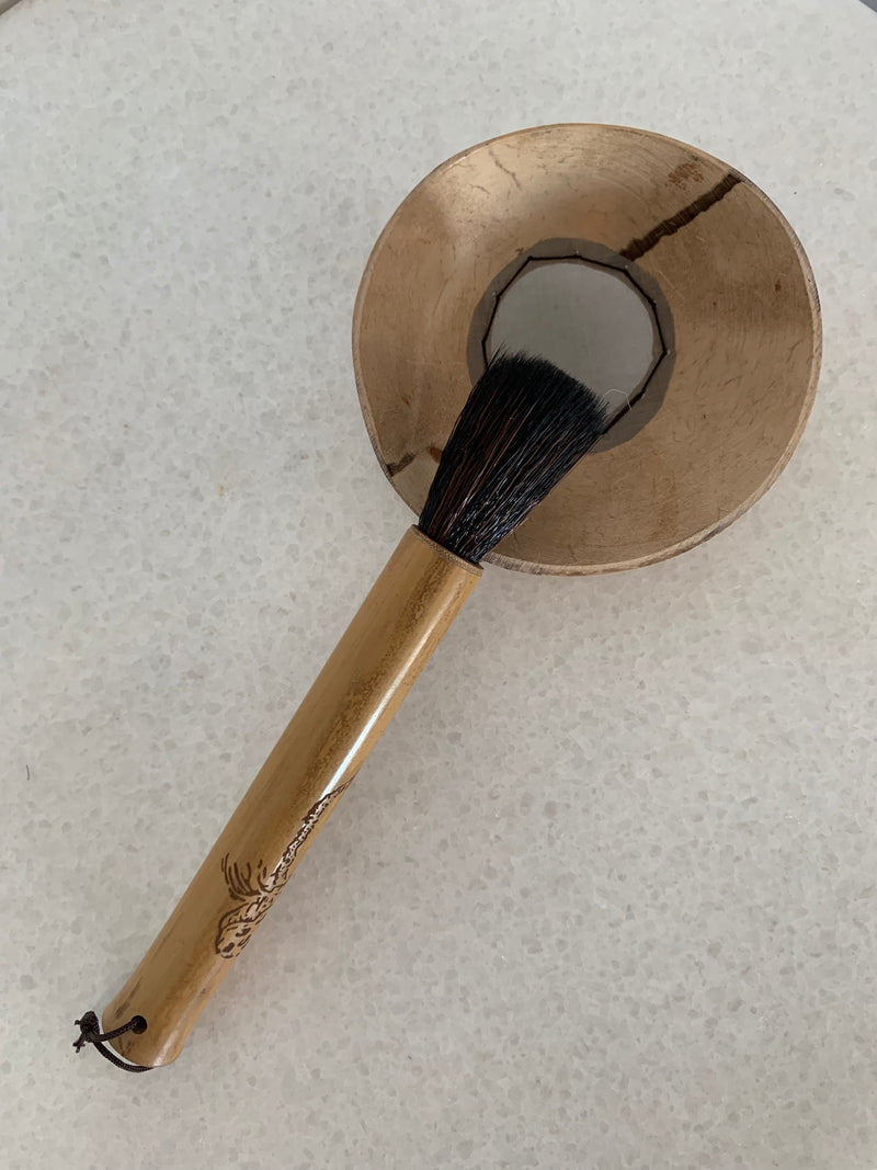 Coconut/Bamboo Tea Strainer & Brush Set