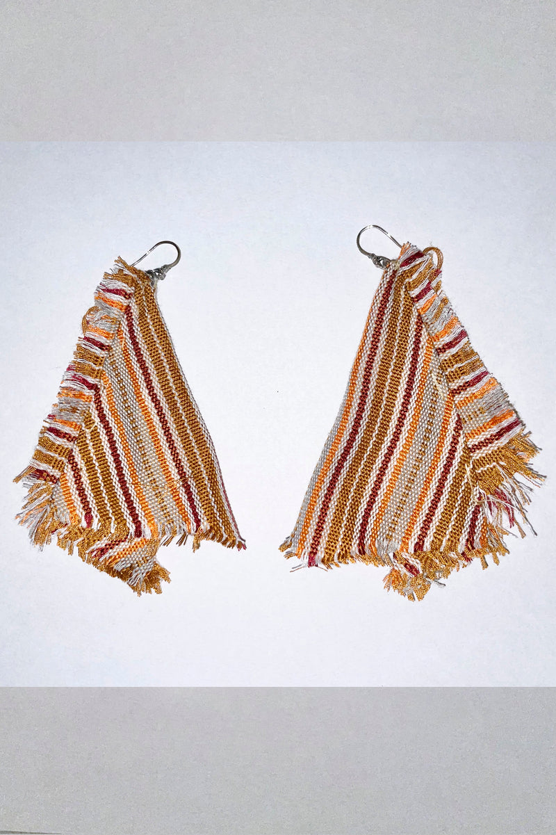 Frayed Triangle Zero Waste Earrings