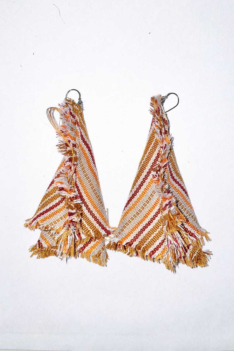 Frayed Triangle Zero Waste Earrings