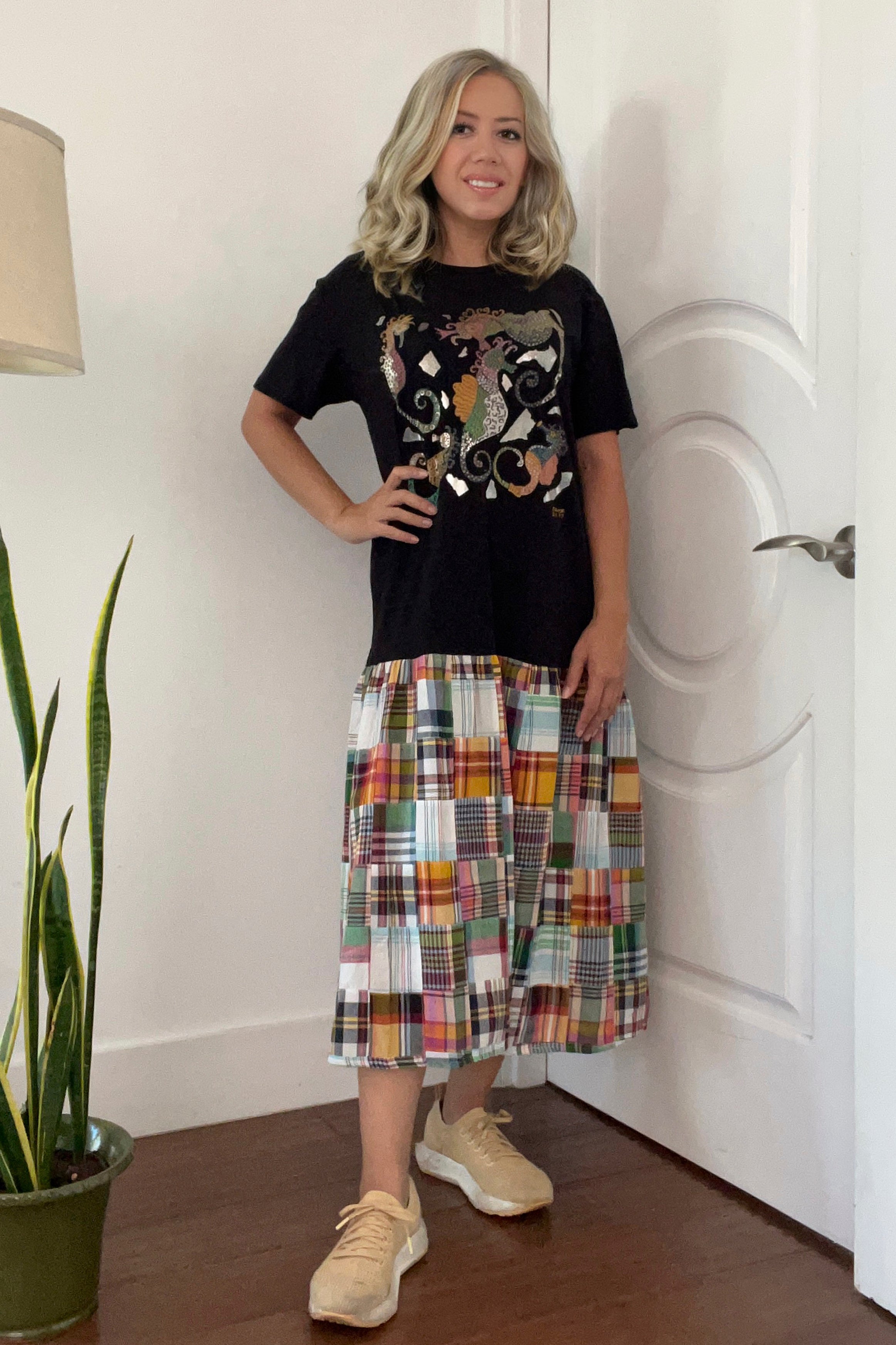 JJ Upcycled T-shirt Dress, Black/Multi KINDOM JJ Upcycled T-shirt Dress, Black/Multi KINDOM