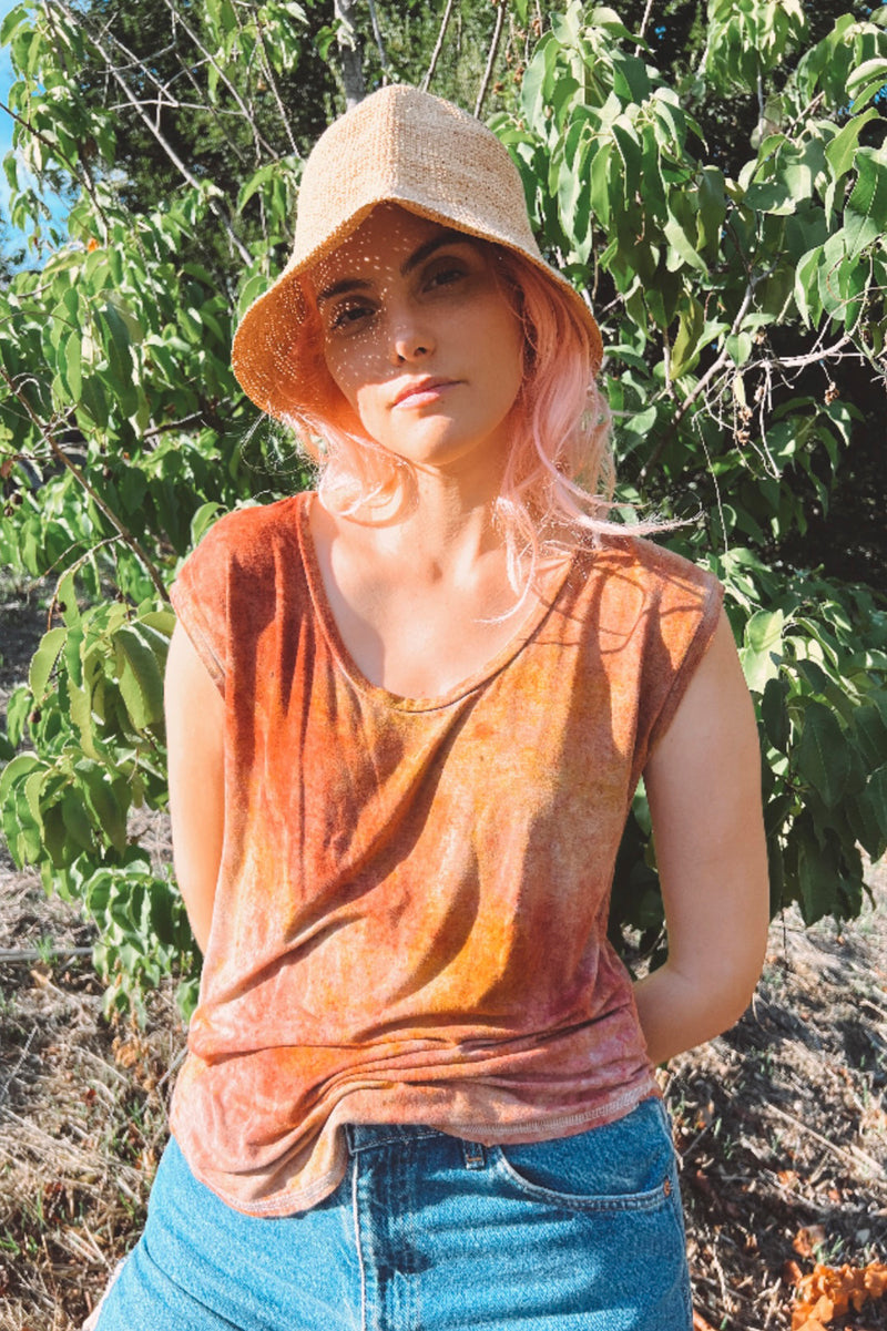 Katey-EcoD KINdom x THAMOG Eco Ice Dye Top, Lava