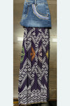 Laguinda Upcycled Yoke Pleated Skirt, Indigo/Eggplant/Multi
