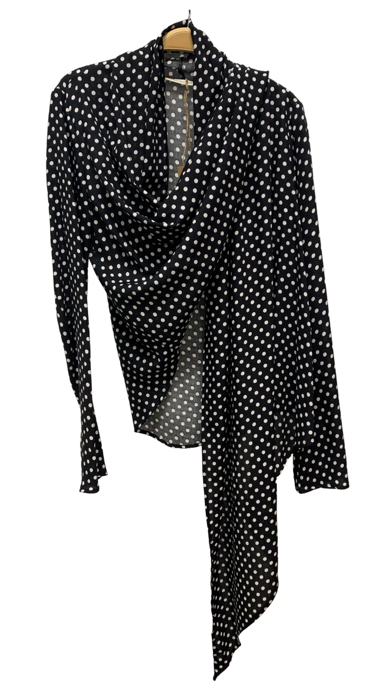 Liv 4-way Convertible Top/Cardi, Blk/Wht Retro Dots