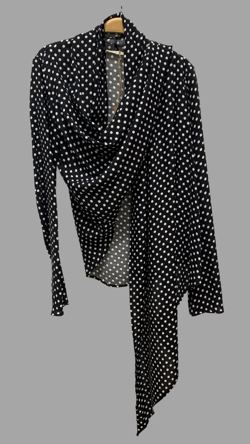 Liv 4-way Convertible Top/Cardi, Blk/Wht Retro Dots