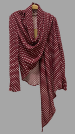 Liv 4-way Convertible Top/Cardi, Maroon/Wht Retro Dots