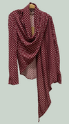 Liv 4-way Convertible Top/Cardi, Maroon/Wht Retro Dots