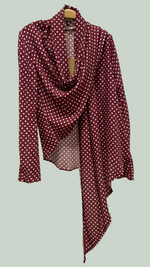 Liv 4-way Convertible Top/Cardi, Maroon/Wht Retro Dots