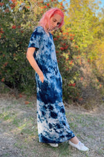 MADI-ECOD KINdom x THAMOG Upcycled Eco Ice Dye Column Dress, Indigo