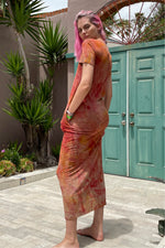 MADI-ECOD KINdom x THAMOG Upcycled Eco Ice Dye Column Dress, Lava