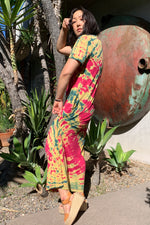 MADI-ECOD KINdom x THAMOG Upcycled Eco-Dye Column Dress, Magenta/Indigo/Maize