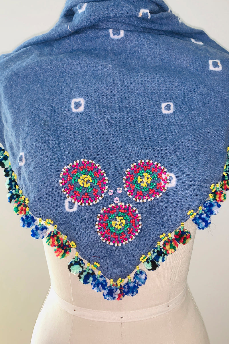 Denim/Red Magani Tangkulo Scarf (indigenous)