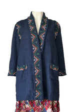 Maya Handwoven Wrap Jacket, Ind/Org/Grn