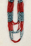 Myrna Tribal Beaded Necklace, Turq/Red