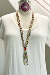 Pula Tribal Beaded Necklace, White/Multi