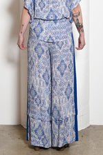 Riley Convertible Wide-Leg Side Stripe Pants, Ikat Print