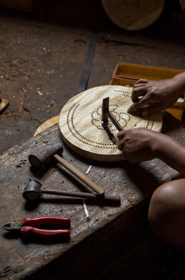 Wood & Mother-of-Pearl Coasters, Flower