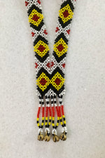 Todi Tribal Beaded Necklace, Black/Yellow