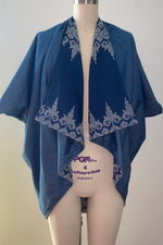 Virgie Zero-Waste Reversible Cocoon Jacket, Blue-Wht