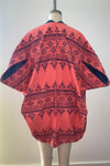 Virgie Zero-Waste Reversible Cocoon Jacket, Salmon-Navy