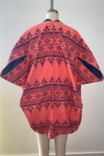 Virgie Zero-Waste Reversible Cocoon Jacket, Salmon-Navy