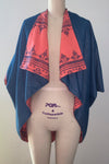 Virgie Zero-Waste Reversible Cocoon Jacket, Salmon-Navy