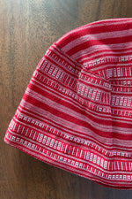 Yakan Handwoven Scrub Cap & Mask Set, 031 Red/White