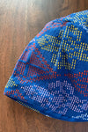 Yakan Handwoven Scrub Cap & Mask Set, 033 Blue/Multi