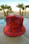 Yakan 014 Red/Multi Bucket Hat, Handwoven