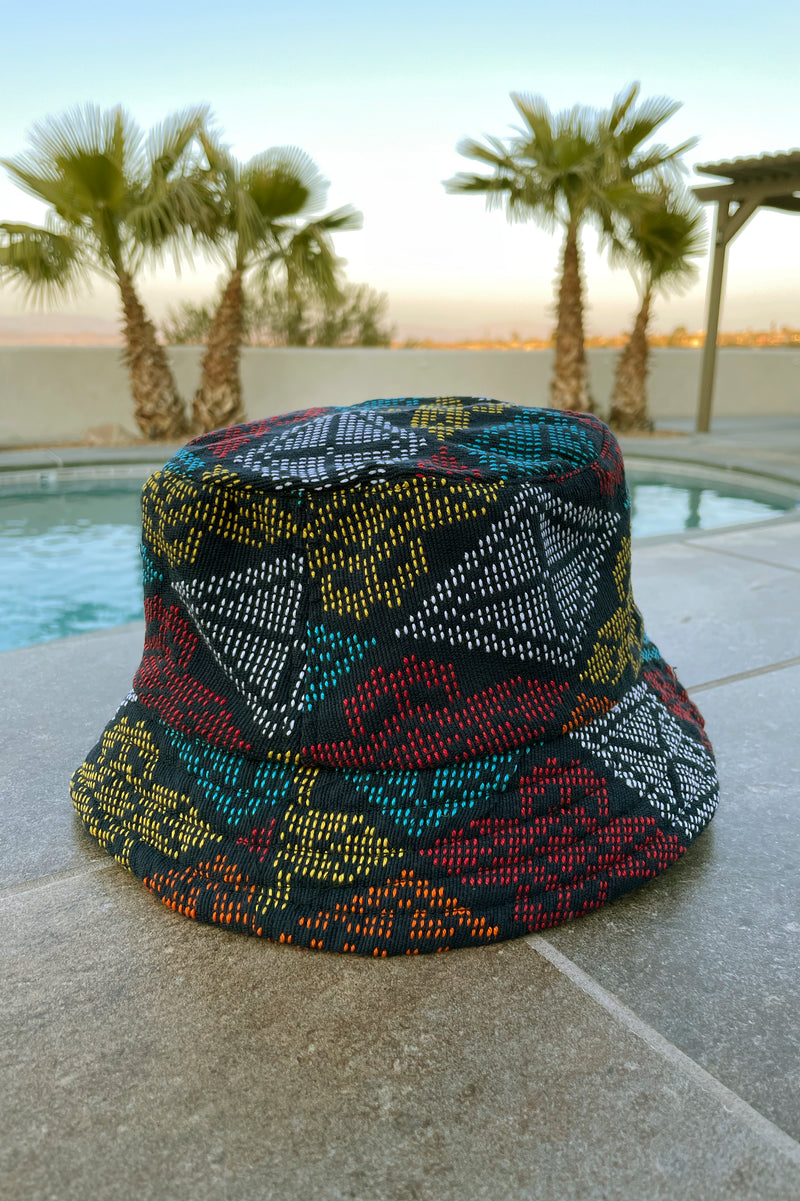 Yakan 029 Dk Navy/Multi Bucket Hat, Handwoven