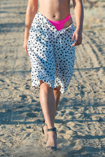 Blair Upcycled Maxi Shorts, Wht/Blk